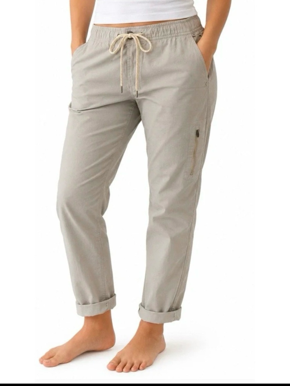 Vuori Women’s Beige Organic Cotton Jogger Pants Large